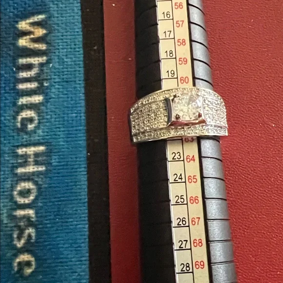 #0607 +Elegant Men’s S925 Sterling Silver Ring with Clear Stones high quality CZ - Picture 1 of 5